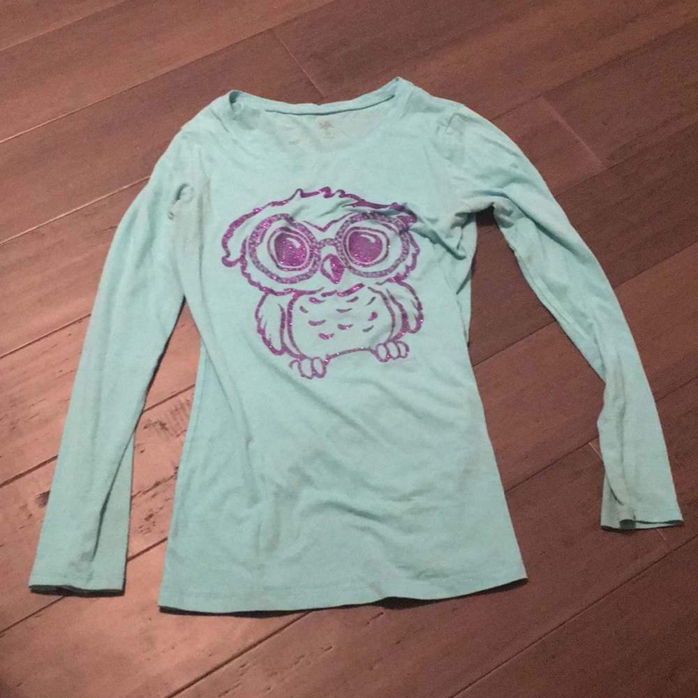 Kids blue owl shirt